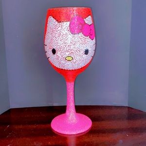 Custom Painted Wine Glass (Hello Kitty)